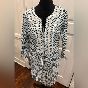 Vineyard Vines Whale Tail Chevron Lace Trim Beach Cover Up Dress Sz Xs Rn134578